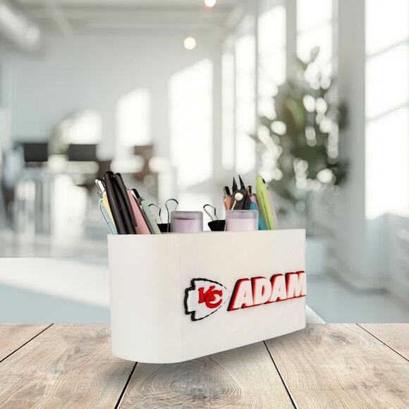 Personalized Kansas City Chiefs Desk Organizer, Chiefs Gift, Chiefs Office Decor - Picture 4 of 10